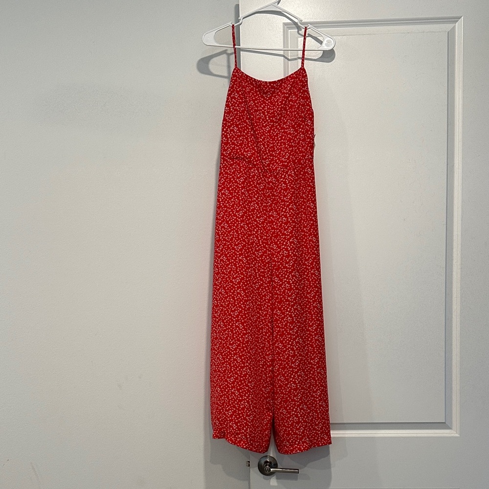 Red Floral Jumpsuit
